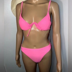 Xhilaration, NWT, S, pink, bikini top, underwire, padded cups bottom cheeky fit.